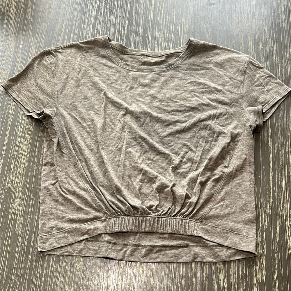 Lululemon Athletica grey/green heathered Crop T-Shirt Relaxed Fit